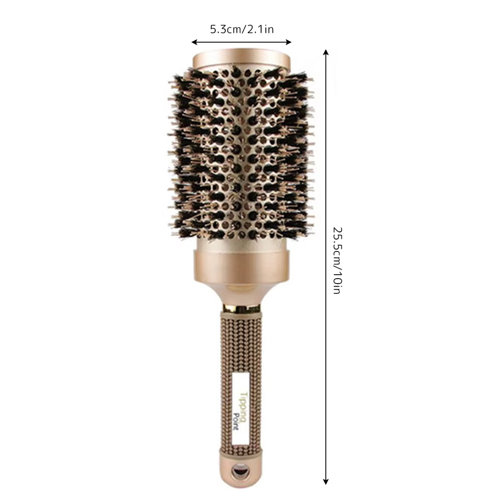 Round Brush for Blow Drying Ceramic round Barrel Hair Brush Roller Brush Comb with Nylon Bristles for Women Men Kids Professiona