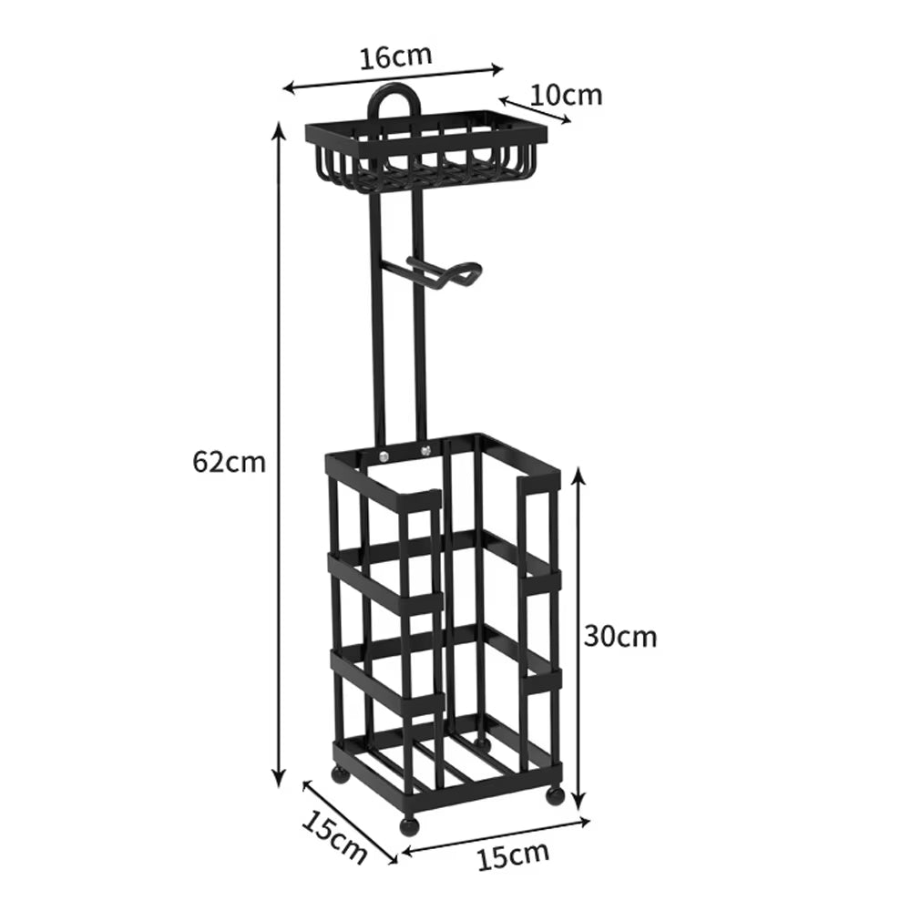 Toilet Paper Holder Free Standing Paper Towel Holder Restroom Bathroom Roll Towel Rack Tissue Holder Storage Rack