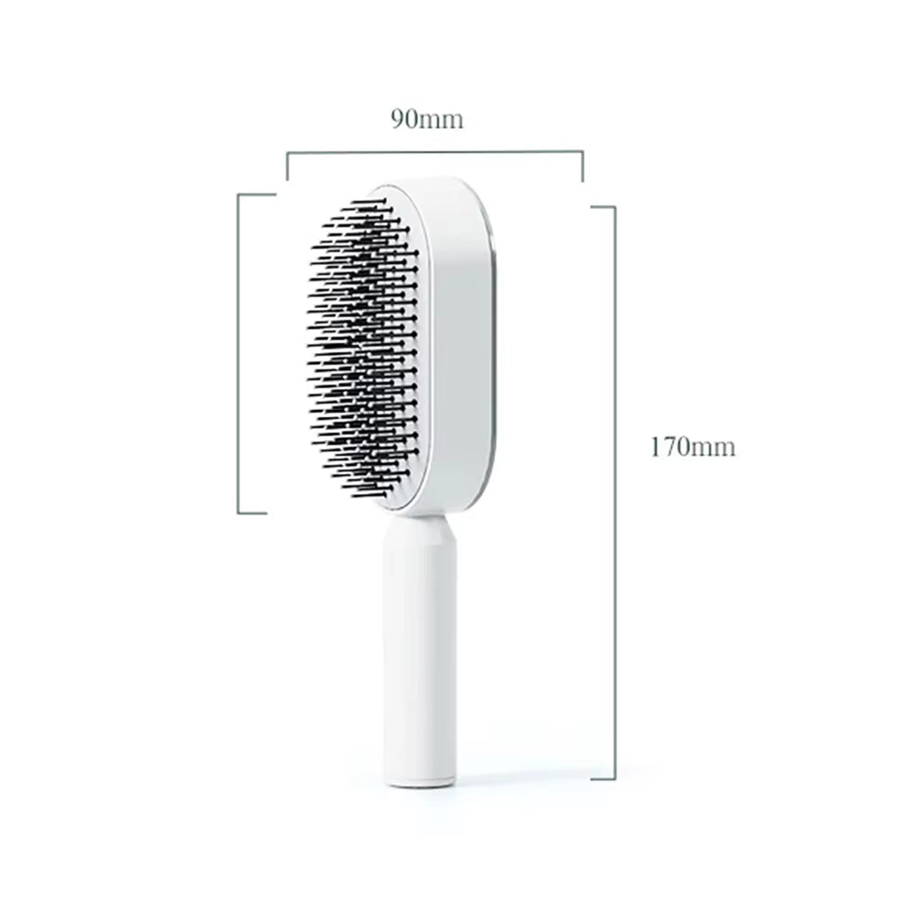 Self Cleaning Hair Brush Air Cushion Detangling Mechanism Easy Clean Quick Use