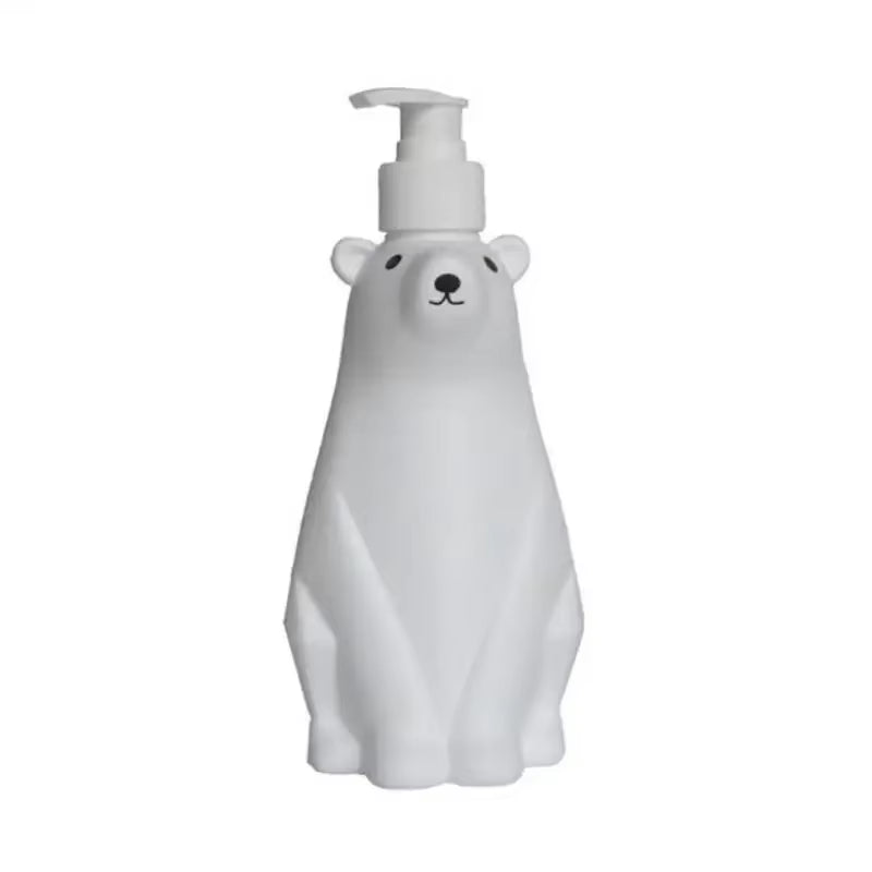 Bathroom Lotion Dispensers 450Ml Cute White Polar Bear Soap Dispenser Pump Bottle Refillable Shampoo/Hand Sanitizer Dispenser