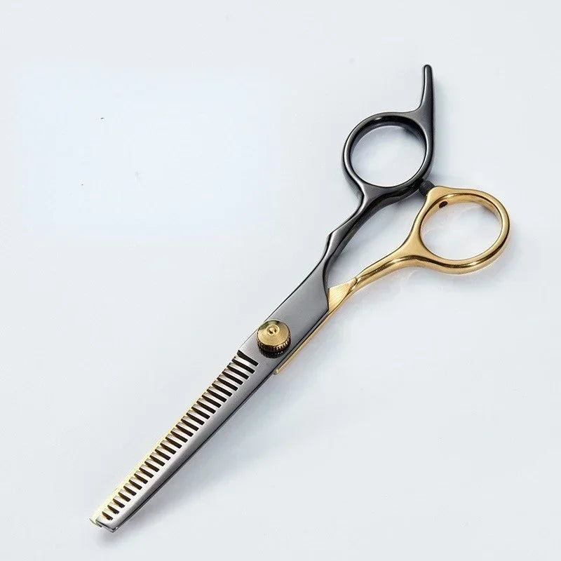 Professional Hair Cutting Scissors, Home Hair Cutting Barber/Salon Thinning Shears, Stainless Steel Hairdressing Black Golden