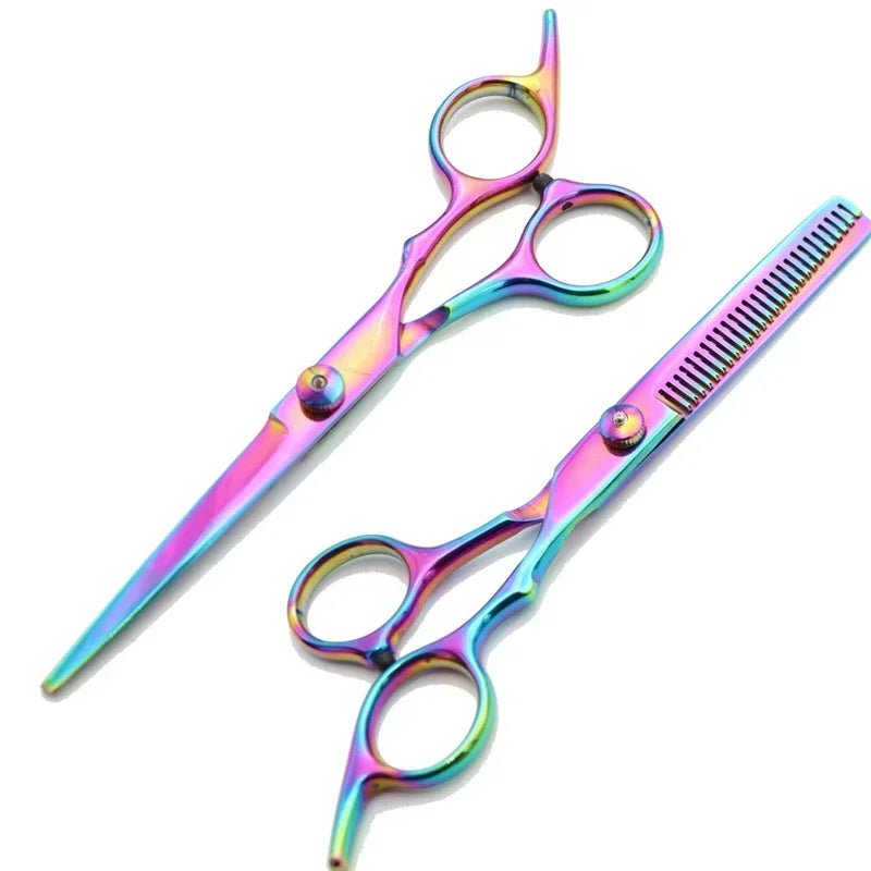 Professional Hair Cutting Scissors, Home Hair Cutting Barber/Salon Thinning Shears, Stainless Steel Hairdressing Black Golden