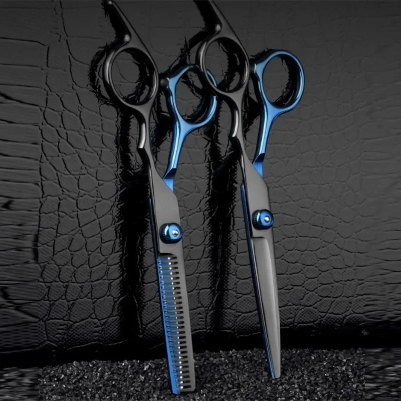 Professional Hair Cutting Scissors, Home Hair Cutting Barber/Salon Thinning Shears, Stainless Steel Hairdressing Black Golden