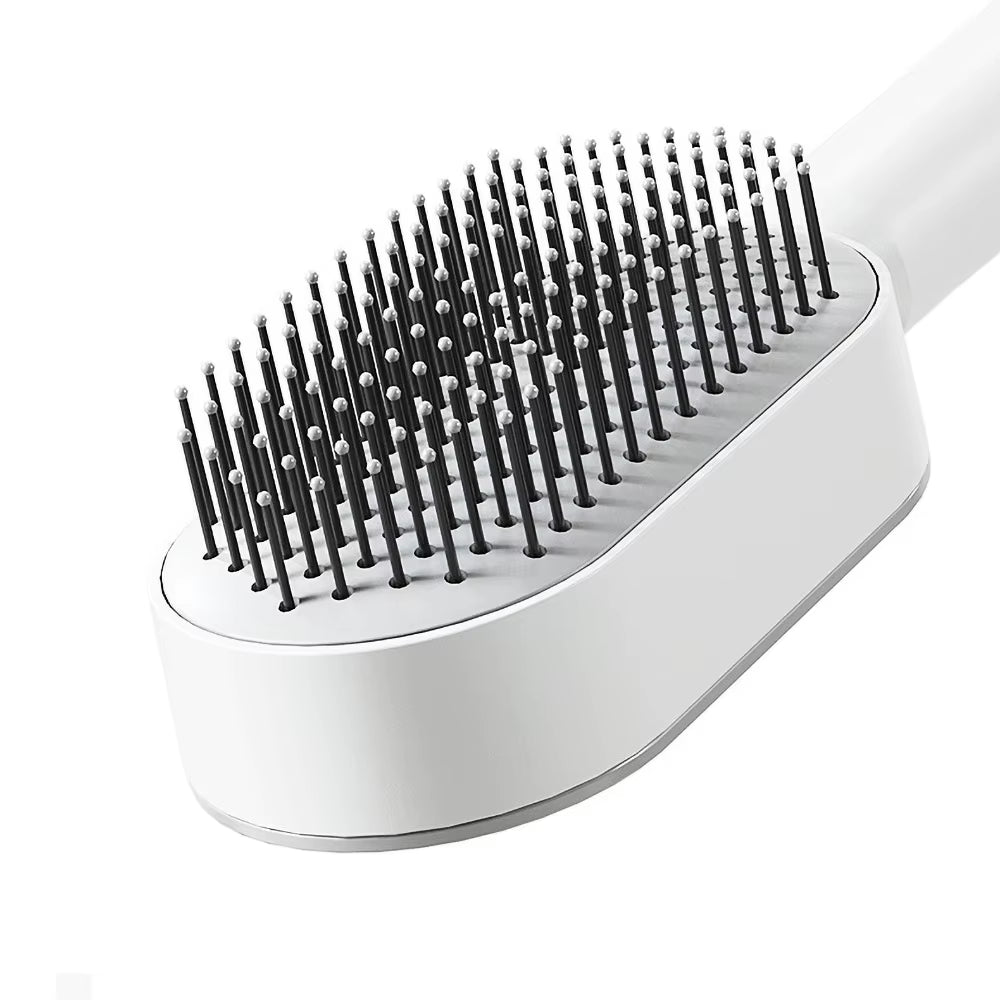 Self Cleaning Hair Brush Air Cushion Detangling Mechanism Easy Clean Quick Use